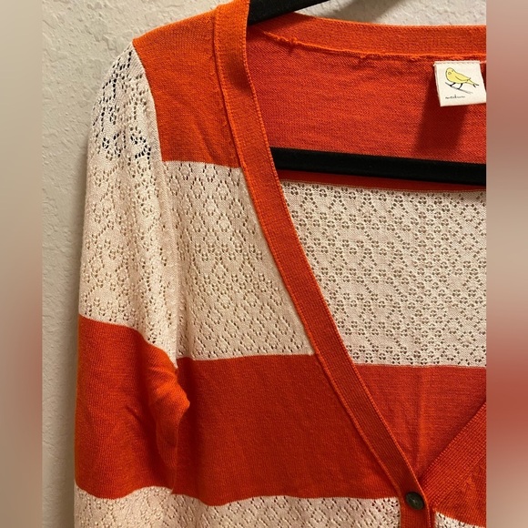 Anthropologie Little Yellow Bird Striped Crochet Cardigan Size M New W/O Tag - Picture 5 of 9